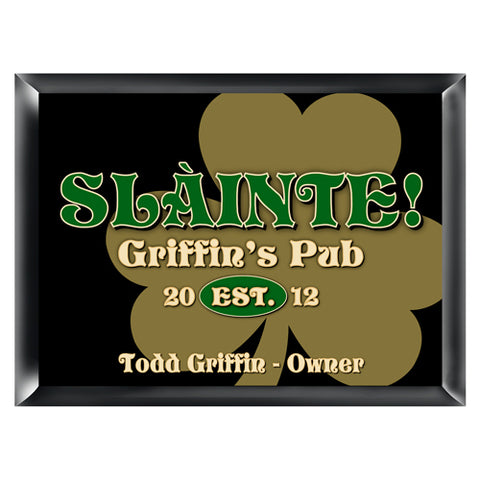 Personalized Traditional Pub Sign - Gold Clover