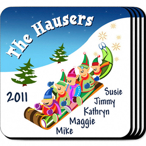 Coaster Set - Elves 5 - PersonalizationPop Test Store