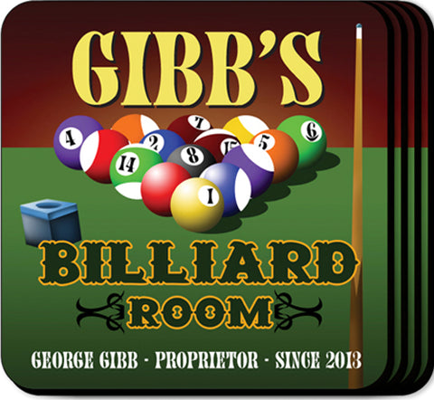 Coaster Set - Billiards - PersonalizationPop Test Store