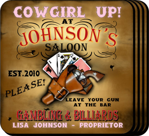 Coaster Set - Cowgirl - PersonalizationPop Test Store