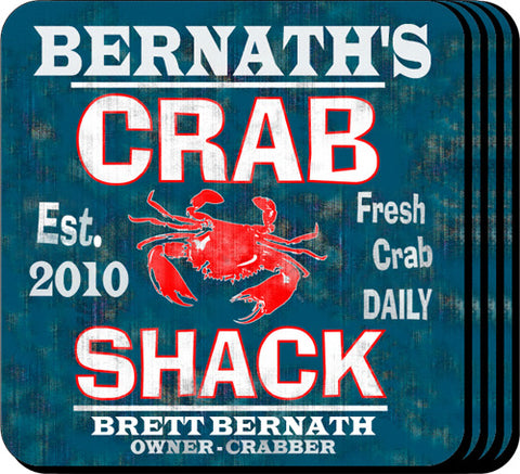 Coaster Set - Crab Shack - PersonalizationPop Test Store