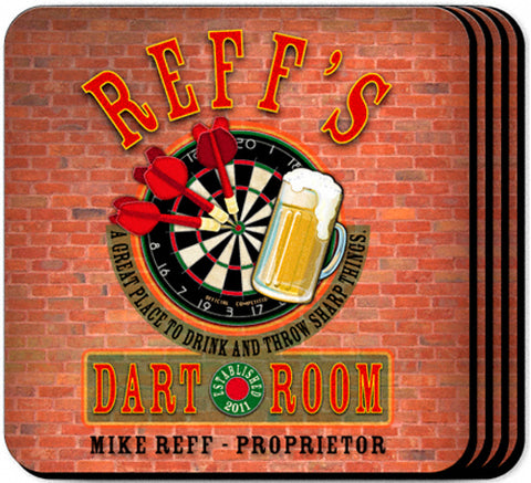 Coaster Set - Darts - PersonalizationPop Test Store