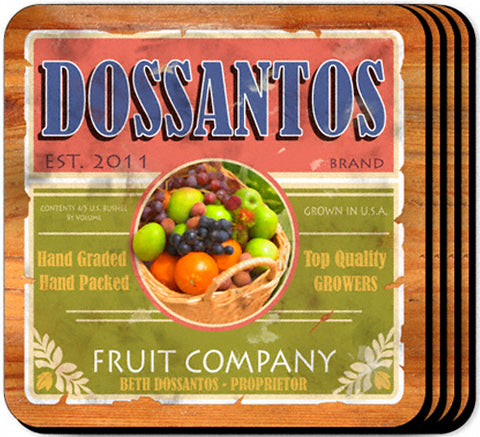 Coaster Set - Fruit Company - PersonalizationPop Test Store