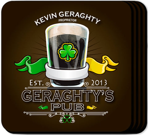 Coaster Set - Irish Pub - PersonalizationPop Test Store