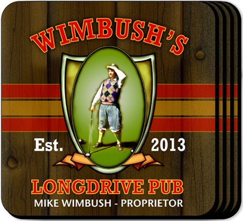 Coaster Set - Long Drive - PersonalizationPop Test Store