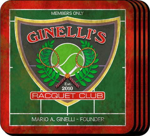 Coaster Set - Racquet - PersonalizationPop Test Store