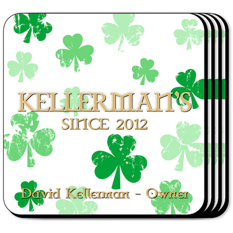 Coaster Set - Raining Clovers - PersonalizationPop Test Store