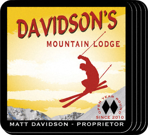 Coaster Set - Ski Lodge - PersonalizationPop Test Store