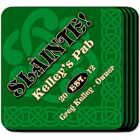 Coaster Set - Slainte Green - PersonalizationPop Test Store