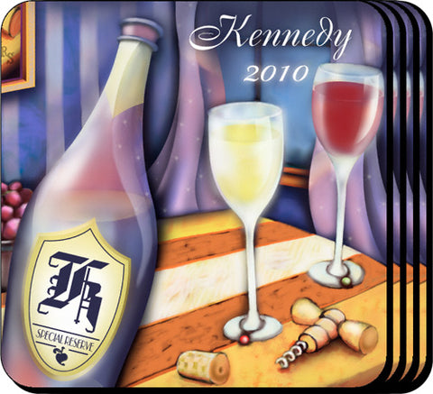 Coaster Set - Wine Paint - PersonalizationPop Test Store