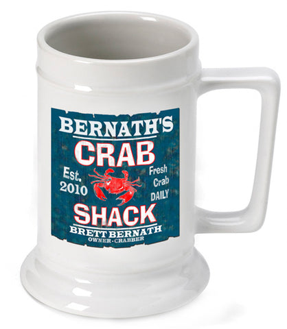 16oz. Ceramic Beer Stein - Crab Shack - PersonalizationPop Test Store