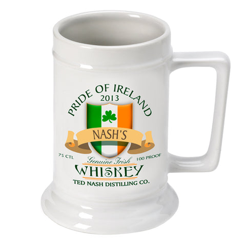 16oz. Ceramic Beer Stein - Irish Whiskey - PersonalizationPop Test Store