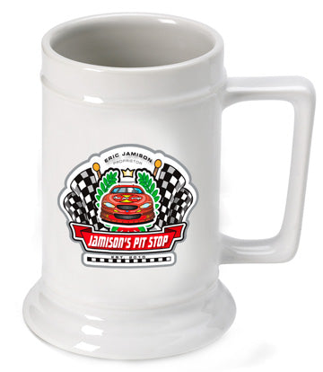16oz. Ceramic Beer Stein - Racing - PersonalizationPop Test Store
