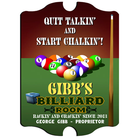 Vintage Series Personalized Sign - Billiards