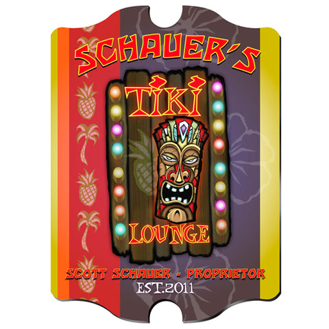 Vintage Series Personalized Sign - Tiki Lounge