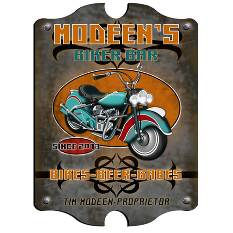 Vintage Series Personalized Sign - Biker