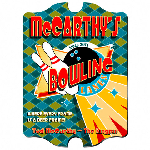 Vintage Series Personalized Sign - Bowling