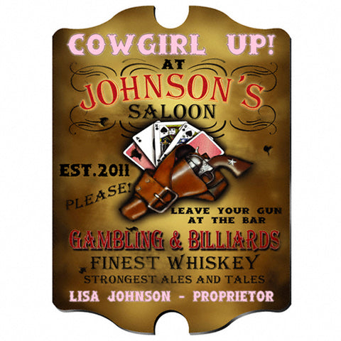 Vintage Series Personalized Sign - Cowgirl