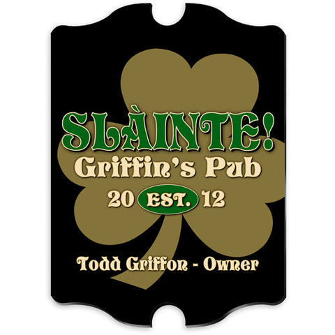 Vintage Series Personalized Sign - Gold Clover