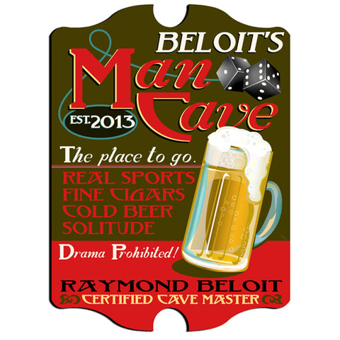 Vintage Series Personalized Sign - Man Cave