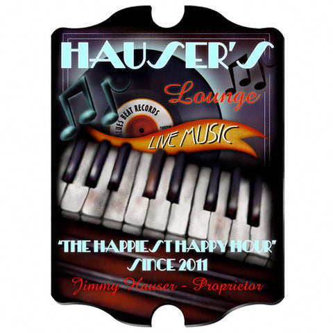 Vintage Series Personalized Sign - Piano Lounge