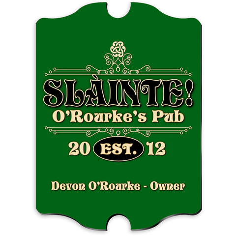 Vintage Series Personalized Sign - Slainte