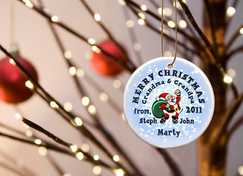 Round Ceramic Ornament - Reindeer Red