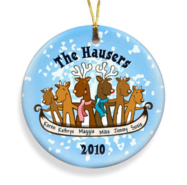 Reindeer Ceramic Ornament - Six