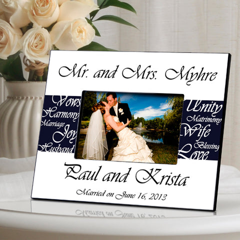 Mr. & Mrs. Wedding Frame - Navy