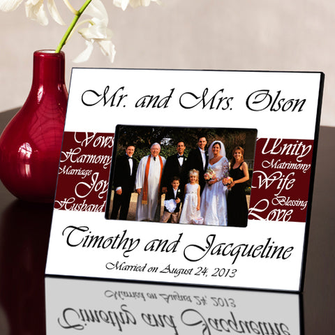 Mr. & Mrs. Wedding Frame - Wine