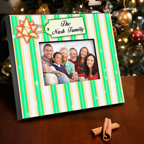 Holiday Frame - Green Stripes