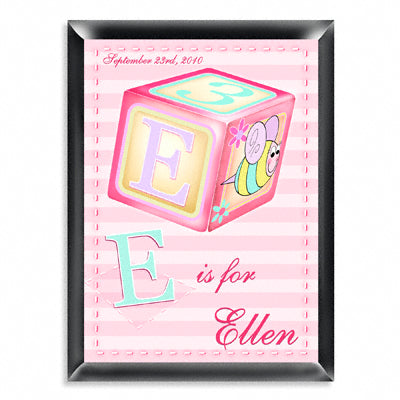 Personalized Room Signs - Girly Bee Block