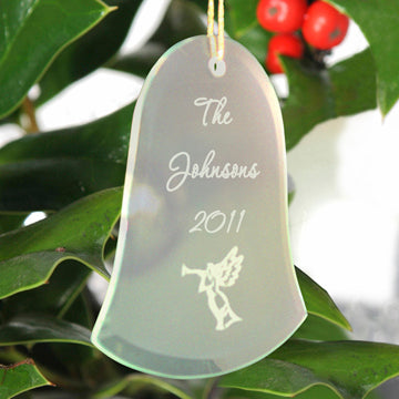 Beveled Glass Ornament-Bell Shaped - PersonalizationPop Test Store