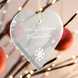 Beveled Glass Ornament-Heart Shaped - PersonalizationPop Test Store