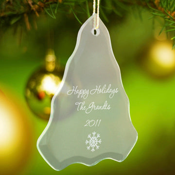 Beveled Glass Ornament-Tree Shaped - PersonalizationPop Test Store