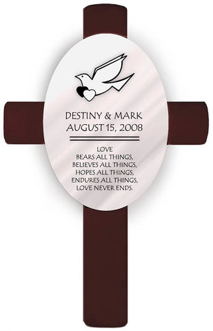 Personalized Oval Wedding Cross - D4 Imperial