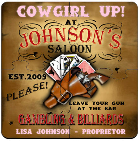 Coaster Puzzle - Cowgirl - PersonalizationPop Test Store