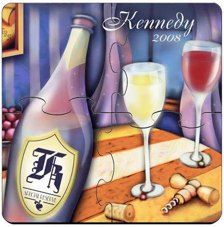 Coaster Puzzle - Wine Party - PersonalizationPop Test Store