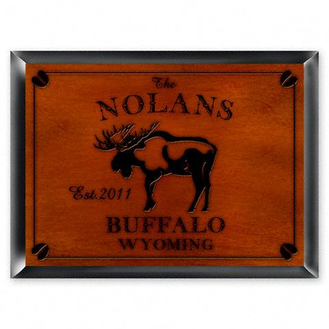 Cabin Series Traditional Sign - Moose - PersonalizationPop Test Store