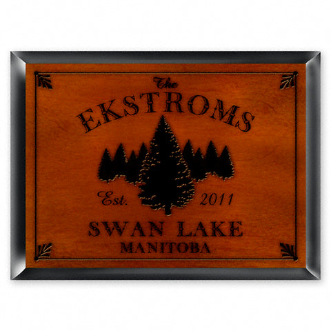 Cabin Series Traditional Sign - Spruce - PersonalizationPop Test Store
