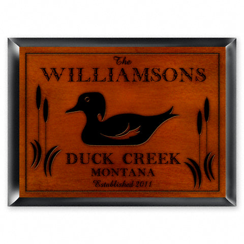 Cabin Series Traditional Sign - Wood Duck - PersonalizationPop Test Store