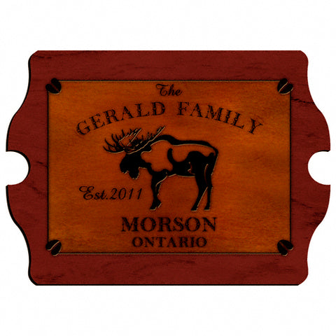 Cabin Series Vintage Sign- Moose - PersonalizationPop Test Store