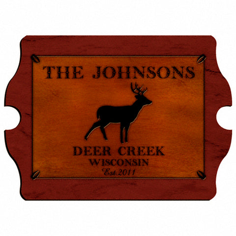 Cabin Series Vintage Sign- Stag - PersonalizationPop Test Store
