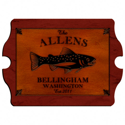Cabin Series Vintage Sign- Trout - PersonalizationPop Test Store