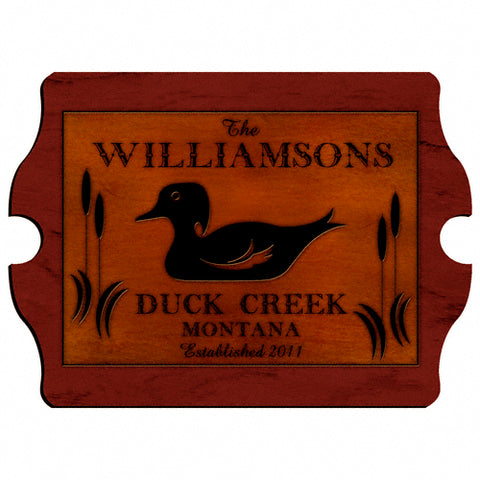Cabin Series Vintage Sign- Wood Duck - PersonalizationPop Test Store