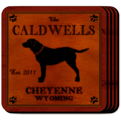 Cabin Series Coaster Set - Labrador - PersonalizationPop Test Store