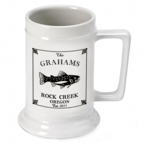 Cabin Series Stein - Trout - PersonalizationPop Test Store