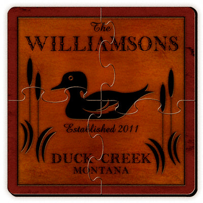 Cabin Series Coaster Puzzle - Wood Duck - PersonalizationPop Test Store