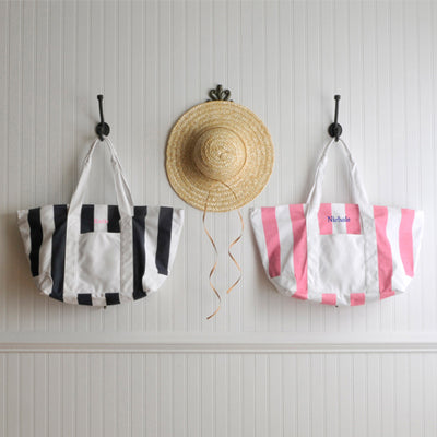 Candy Striped Beach Tote Bag - PersonalizationPop Test Store
