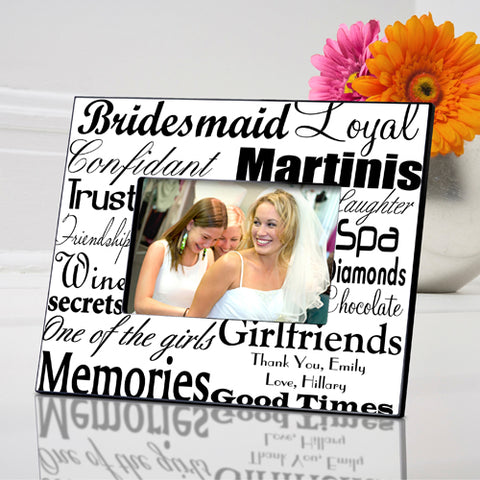 Bridesmaid Frame - Black on White - PersonalizationPop Test Store